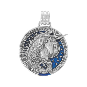 Silver Celtic Unicorn Enamel Pendant By Courtney Davis TP3432 - Jewelry